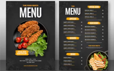 beautiful food menu design template